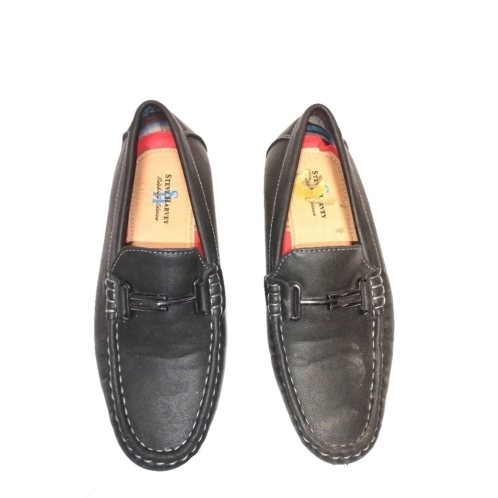 Steve Harvey Boys Loafer Shoes Slate Gray | Dress Comfort Slip-On Shoes